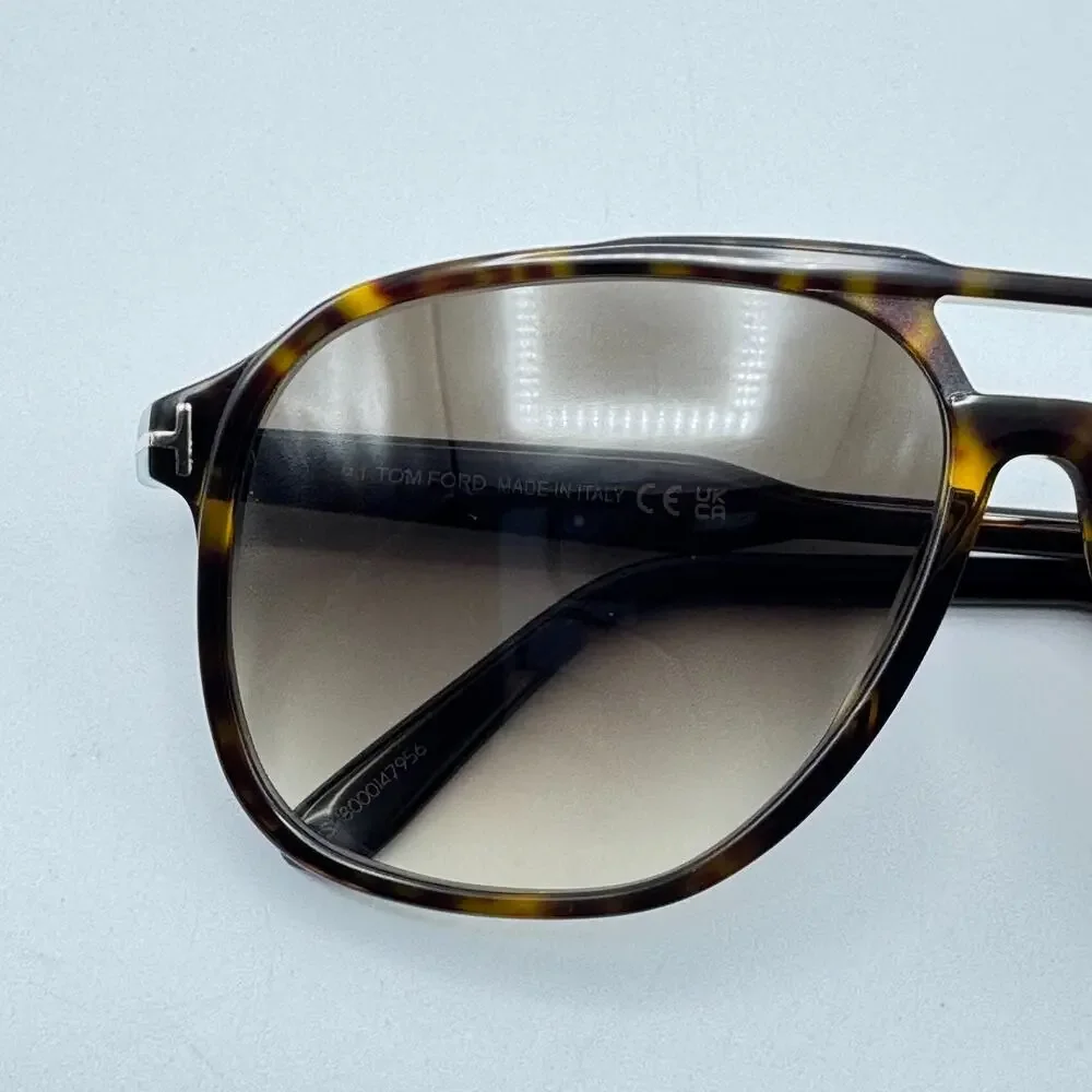 Tom Ford Sunglasses Raoul TF753 52K Havana Aviator Frame Gradient Lens 62-14-140